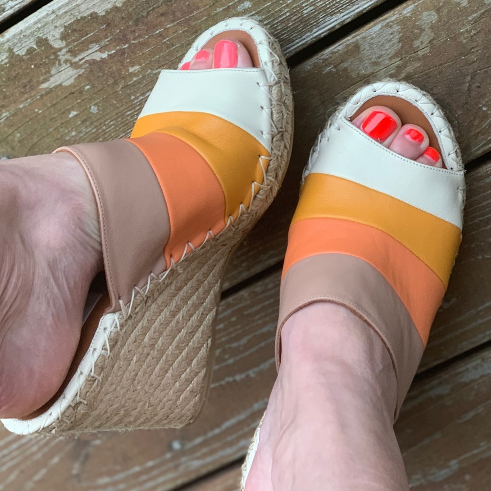 Valentino “Stripes 1975” wedge sandals